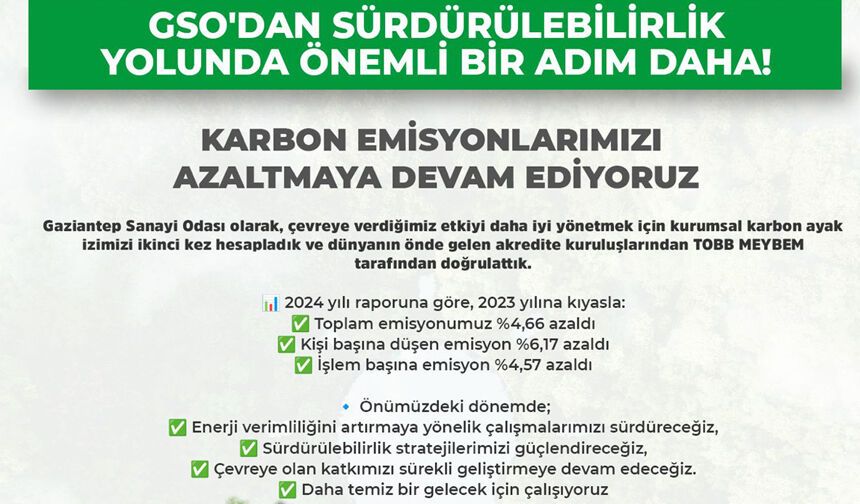 GSO’dan sürdürülebilirlikte örnek adım