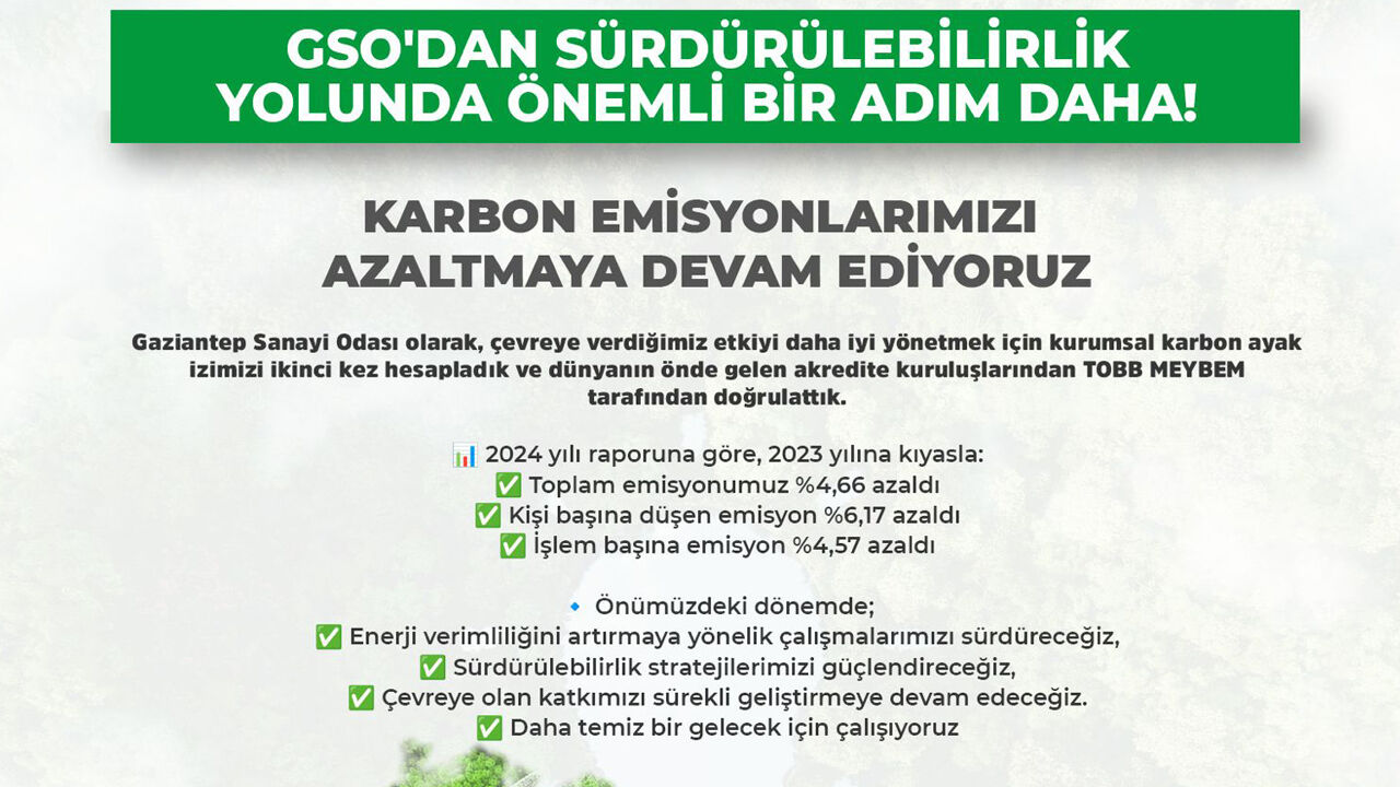 GSO’dan sürdürülebilirlikte örnek adım